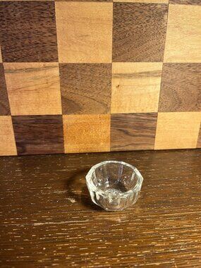 Vintage Round Clear Open Salt Cellar